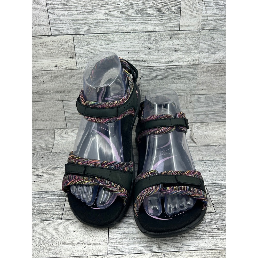 Abeo Goleta GW114 Black Multi Color Strappy B.I.O.system Sandals Women Sz 7N